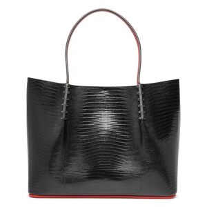 Christian Louboutin Black and Red Textured Tote